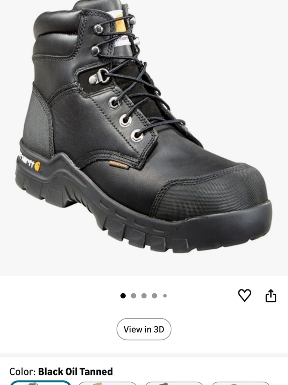 Carhartt Black Men's Steel-Toe Work Boot